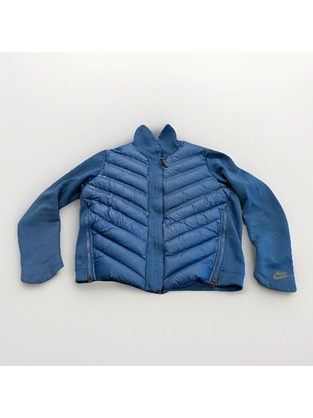 Nike Tech Fleece Womens Blue Full Zip 800 Aeroloft Jacket Size M 804982-423